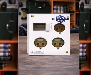 Boîtier de distribution industriel en métal 2 prises + disjoncteur DP, modèle KK46 OMDMS 20/2 Amp, utilisation extérieure et intérieure, Gujarat Bulk - Product Image 1