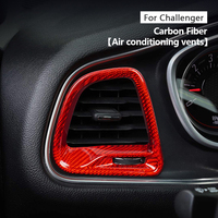 Couverture de garniture de sortie d'air en fibre de carbone pour Dodge Challenger, accessoires de décoration de la calandre de climatisation intérieure