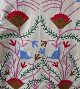 Hand-Embroidered Velvet <b>Quilted</b> Jacket Inspired Ancient Uzbek Suzani Motifs Eco-Friendly Breathable Cotton Lining Boho Floral - Product Image 5