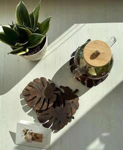 Popular Design Wooden Coaster for Home Hotels Tea Coffee Kitchenware Tea <b>Cup</b> Tableware Coaster <b>Customized</b> Style for Home Dining - Product Image 2