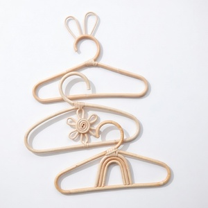 Kids hangers handcrafted from rattan boho styles rattan cane hanger for baby clothes <b>display</b> - Product Image 6