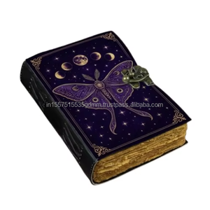 Nuevo Diario de Cuero Hecho a Mano con Fases Lunares, Libro de Brujería Gótico Vintage con Papel de Borde Irregular, Regalo para Seres Queridos - Product Image 1