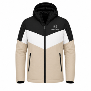Veste matelassée à capuche pour homme, colorée, imperméable, coupe-vent, chaude pour l'hiver, décontractée, pour l'extérieur, avec logo personnalisé, fournisseur OEM ODM - Product Image 2