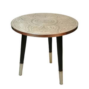 Mesas marroquíes de diseño único, con un aspecto atractivo, de metal plateado brillante y pulido, de calidad lujosa, con forma redonda, al precio más bajo. - Product Image 5