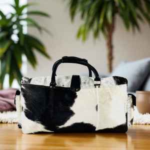 Bolsa de Viaje de Cuero Genuino de Primera Calidad, con Cierre de Cremallera, Ligera, Gran Capacidad, Exportador LHODB-0108 - Product Image 4