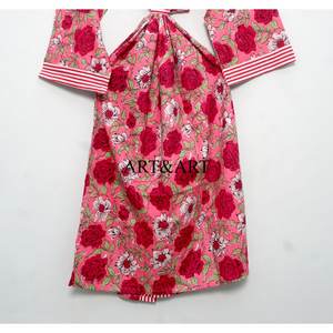 Kimono de algodón para mujer al por mayor, 100% algodón indio, talla única, transpirable, floral, para primavera/verano, ropa de baño, bata elegante para damas de honor - Product Image 6