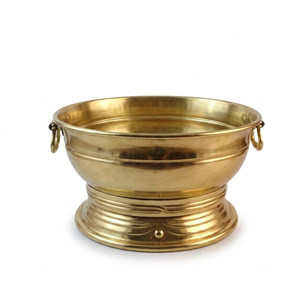 Fancy Round Brass Ice Bucket Classic Design Rust Resistant Metal Beverage <b>Cooler</b> Party Use Bar Ware Wine <b>Cooler</b> - Product Image 1