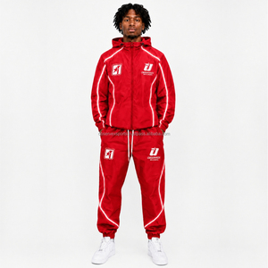 Streetwear Custom New Windbreaker Set Sweatsuit 3m Reflective Jacket and <b>Jogger</b> Set Windbreaker Nylon <b>Men</b> Windbreaker Set - Product Image 1