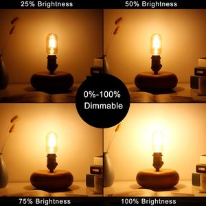 Lampadina LED Edison Dimmerabile AC120V 400lm 6W Equivalente, Bianco Caldo 2200K Ambra, Attacco E26 Tubolare T14 T45, Sostituzione per Lampadine LED da 60 Watt - Product Image 5