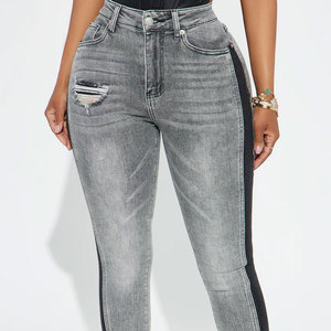 Pantalones Vaqueros de Mezclilla Elásticos y Transpirables de Cintura Alta para Mujer, Estilo Casual y Holgado - Product Image 6