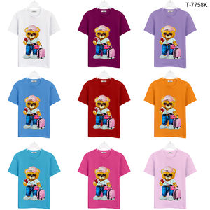 Camiseta informal de verano y primavera para mujer, de manga corta, cuello redondo, transpirable, de punto, con estampados de letras y animales. - Product Image 2