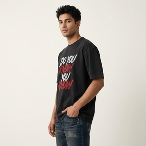 Camiseta de Manga Corta Premium de Felpa Transpirable y Ecológica, Corte Regular, Estilo Urbano, Algodón, Verano, Casual, Vintage, Lavada, Unisex - Product Image 2