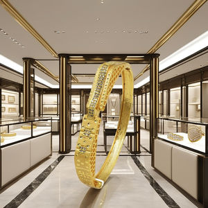 Pulseras Kada de Oro Micronizado de 14K, 18K, 24K con Piedras CZ al por Mayor, Pulseras Kada con Piedras CZ de Diseño Indo-Oriental, Joyería de Moda. - Product Image 4