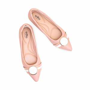 Pink WN7451 Winter Court Flats Zapatos de mujer cómodos - Product Image 1