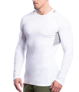 Men's Long Sleeve Compression T-<b>Shirt</b> <b>White</b> Quick Dry Moisture Wicking <b>Slim</b> <b>Fit</b> Sporty Base Layer O-Neck Knitted Polyester - Product Image 6