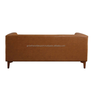 2025 superventas Chesterfield marrón cuero genuino sofá de 2 plazas muebles cómodos de alta calidad para Villa escolar - Product Image 2