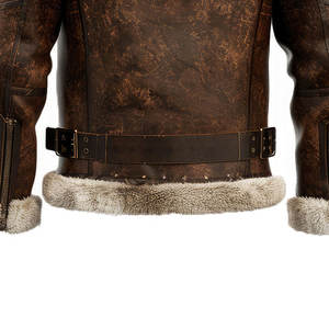 100% Genuine Sheepskin Leather <b>Sherpa</b> <b>Jacket</b> For <b>Man</b> With Fur Custom Design Breathable Casual Winter Leather <b>Sherpa</b> <b>Jackets</b> - Product Image 5