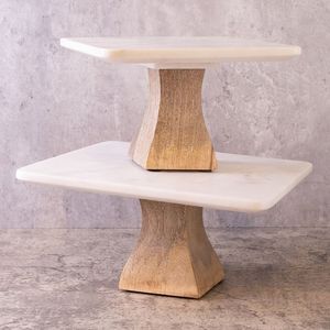 Premium Design <b>Marble</b> <b>Cake</b> <b>Stand</b> With Wooden Base <b>Marble</b> and Wood <b>Cake</b> <b>Stand</b> With <b>Cake</b> Platter at Factory Wholesale Price - Product Image 6