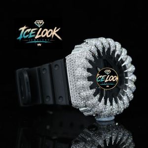 Reloj de Lujo ICE LOOK con Diamantes, Caja Redonda de 40 mm con Pedrería, Cuarzo Analógico, Correa de Goma con Hebilla para Hombre - Product Image 3