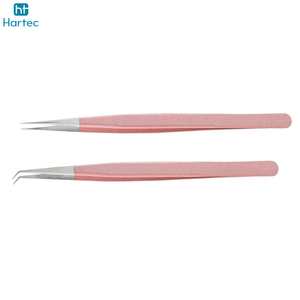 2026 Custom Logo Wholesale High Quality Premium Pink Matte Eyelash Extension Tweezers Set Stainless Steel Volume Lash Tweezers - Product Image 3