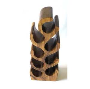 Estante de madera de diseño simple para botellas de vino, para decoración del hogar, cocina, mesa de comedor, exhibidor de champán y vino, para bar. - Product Image 4