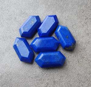 Lapislázuli Natural, Forma Hexagonal, Corte Plano, Calibrado, Gema Suelta para Joyería - Product Image 5