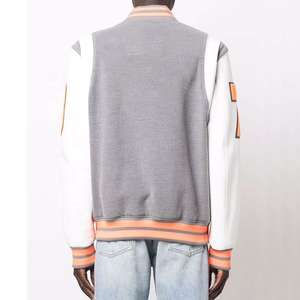 Parches Bordados OEM con Logotipo Personalizado, Chaqueta Varsity de Invierno para Hombre, Cuello Alto de Cuero, Tallas Grandes, Diseño Personalizado - Product Image 4