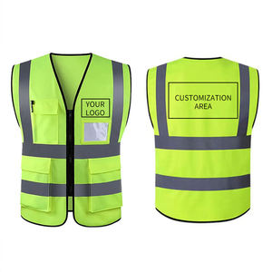 Gilet réfléchissant NESTA SPORTS jaune haute visibilité et vert citron avec poches, gilet de sécurité réfléchissant pour travaux de chantier - Product Image 1