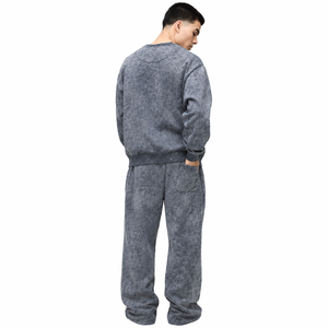 Men's Oversized <b>Tie</b>-<b>Dye</b> Crewneck <b>Sweatshirt</b> Regular Fit Casual Knitted Cotton French Terry Autumn Wear - Product Image 2