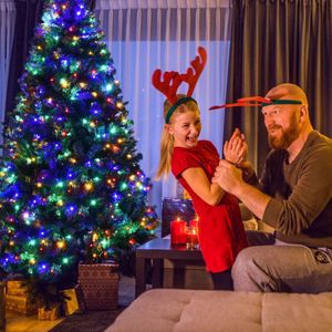 Albero di Natale Artificiale in Abete Pre-Illuminato da 2,3 Metri con 550 Luci Multicolore per Festività - Product Image 3