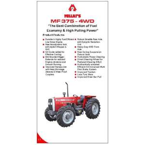 รถแทรกเตอร์ Massey Ferguson MF 375 4WD 75แรงม้าพร้อมพวงมาลัยไฮดรอลิกสำหรับการเกษตรเชิงพาณิชย์ - Product Image 5