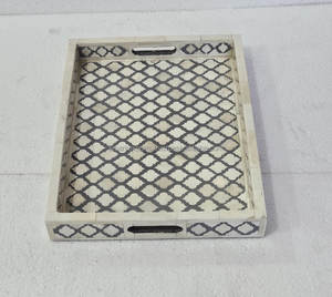 ถาดเสิร์ฟอาหารงานแต่งงานงานทำมือแผ่น MDF ฝังกระดูกเครื่องใช้บนโต๊ะอาหารปลอดภัยจากอินเดีย - Product Image 2