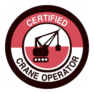Brady Certified Crane Operator Hard Hat <b>Labels</b> Durable Adhesive 2 in Dia Safety ID - Product Image 1