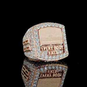 AMBER JEWELS T-187 18K Solid <b>Gold</b> Natural Stone Hiphop <b>Cocktail</b> <b>Ring</b> Channel Setting Luxury Unisex Engagement - Product Image 3
