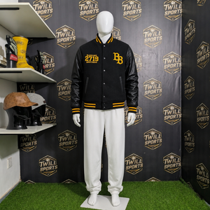 Custom Unisex Varsity Letterman Bomber <b>Jacket</b> Spandex/Polyester Breathable Windproof Embroidery College OEM ODM Cotton Lining - Product Image 5