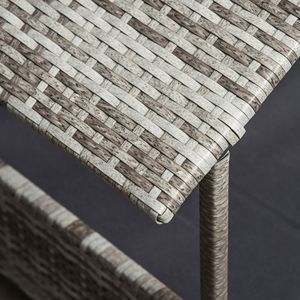 Cream Wicker Dog House with Water-Resistant <b>Cushion</b> Canopy Outdoor Rattan Dog <b>Bed</b> for Small and Medium Dogs - Product Image 5