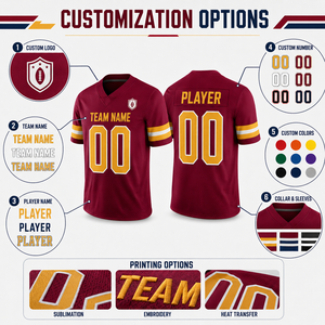 Maillot de football américain personnalisé respirant pour compétition, uniforme d'équipe avec logo, nom et numéro de joueur personnalisables - Product Image 3