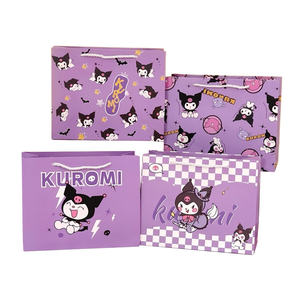 Sac cadeau Kuromi violet drôle avec poignée-Impression de dessin animé mignon pour les fêtes et les cadeaux (Style 04) - Product Image 5