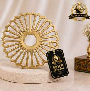 Golden Sunburst Round Metal Trivet Hot Pot Holder Heat Resistant Wire Dish Mat Kitchen Dining <b>Table</b> <b>Protector</b> - Product Image 1