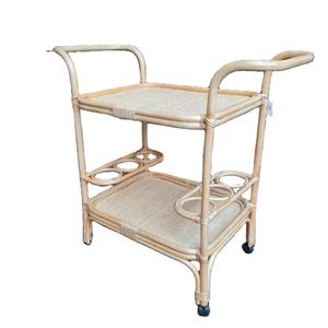 Handmade Versatile Hand Woven Natural Rattan Bar <b>Trolley</b> High Quality Wholesale <b>Hotel</b> <b>Trolley</b> <b>Hotel</b> Furniture Kitchen - Product Image 1