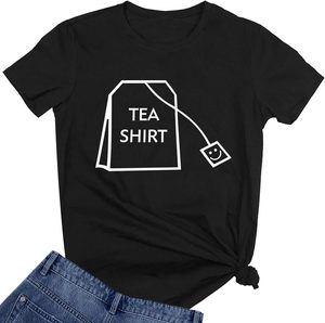 T-shirt imprimé léger pour femme, printemps-été, couleur unie, coupe standard, décontracté, doux, à porter au quotidien - Product Image 1