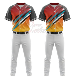 Ensemble de maillots de baseball personnalisés sublimés pour hommes, manches courtes, 100 % polyester, évacuation de l'humidité, toutes saisons, pantalon blanc avec braguette boutonnée - Product Image 5