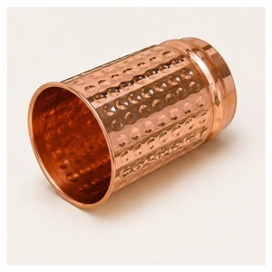 Wholesale Pure <b>Copper</b> Hammered Tumbler Handmade Unlined Water <b>Cup</b> Eco-Friendly Health Drinking Glass with Custom Logo Options - Product Image 2