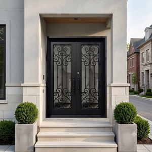 Royal-style Wrought Iron Main Gate Modern Design Water-Rust-Resistant Coating Easy Assembly for Outdoor Use Steel Reinforced - Product Image 2