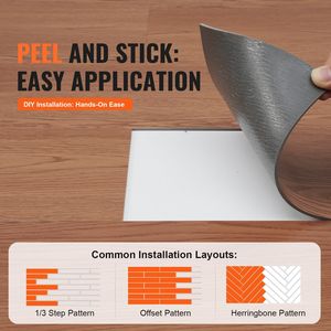 Kit Pavimento Fai-da-Te Effetto Legno Marrone Scuro, Piastrelle Viniliche Autoadesive 36 x 6 Pollici, 36 Piastrelle Spessore 2,5mm, Pavimentazione Peel and Stick - Product Image 5