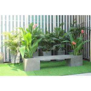High Quality Modern Design Outdoor Concrete <b>Bench</b> with Waterproof Feature Custom Size and Flower <b>Pots</b> for Patio or Park Use - Product Image 4