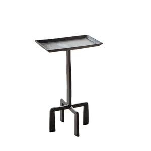 Industrial Minimalist Black Powder Coated Aluminum Coffee <b>Table</b> for Living Room and Hotel Decor - Product Image 1