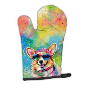 Corgi Hippie Dawg Gant de cuisine épais résistant à la chaleur pour protéger les mains pendant la cuisson et la cuisson avec des casseroles chaudes - Product Image 1