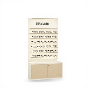 Modern Optical Back <b>Wall</b> <b>Display</b> Unit 7.6ft LED Wooden Eyewear Rack Retail Showroom Stand with Storage Cabinet Custom Colors - Product Image 6
