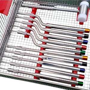 Kit d'instruments chirurgicaux droits pour sinus lift dentaire, comprenant mallettes concaves, mallettes à cassette et osteotomes - Product Image 6